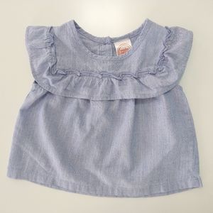 Wonder Nation Pinstripe Chambray Blouse